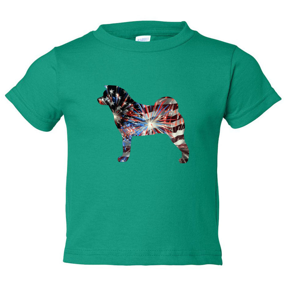 Patriotic Akita Rabbit Skins Unisex Toddler Cotton Jersey Tee - WagALotBowWow