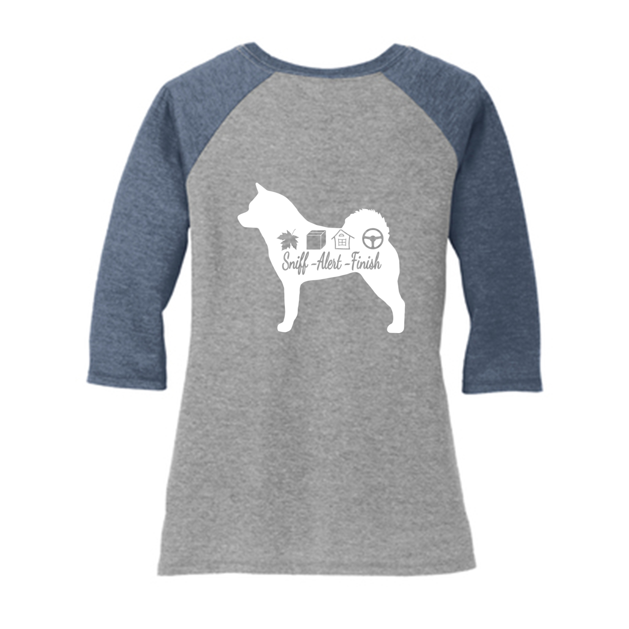 Akita Scent F/B 3/4-Sleeve Raglan - WagALotBowWow