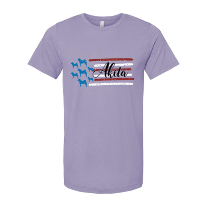 Akita Distressed Flag Black - WagALotBowWow