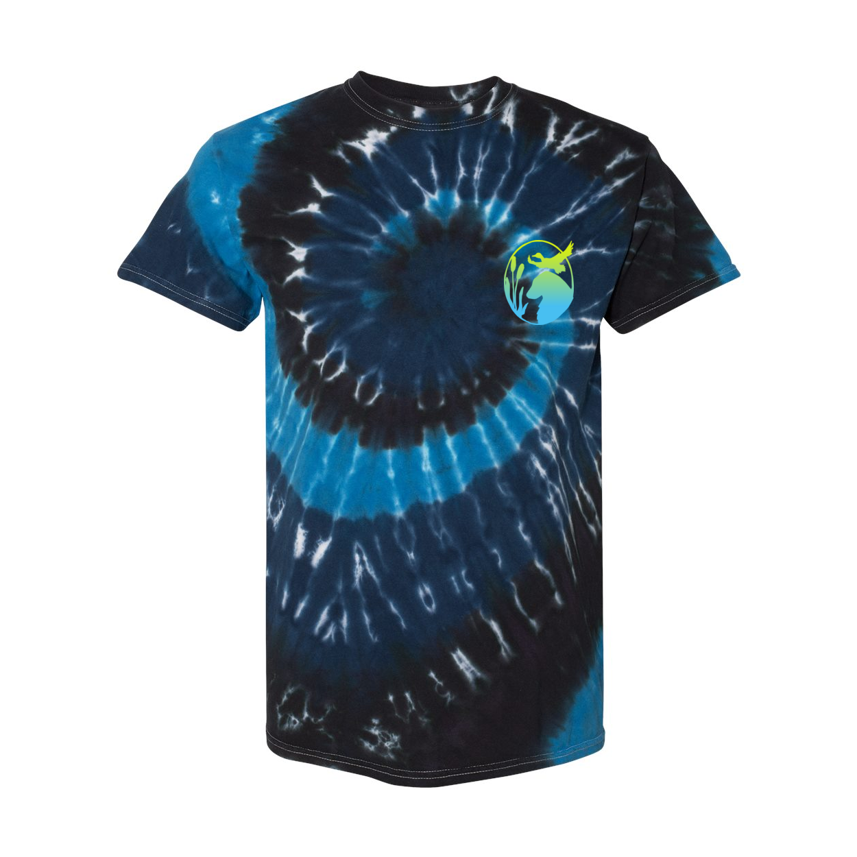 Flatty Life Front/Bac Spiral Tie-Dyed T-Shirt - WagALotBowWow