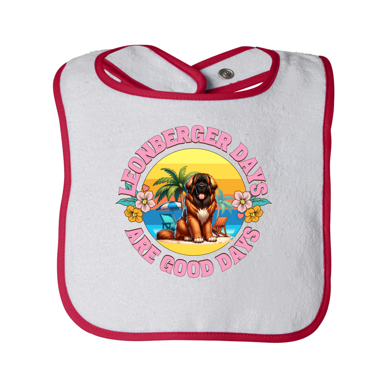 Infant Contrast Trim Terry Bib - WagALotBowWow