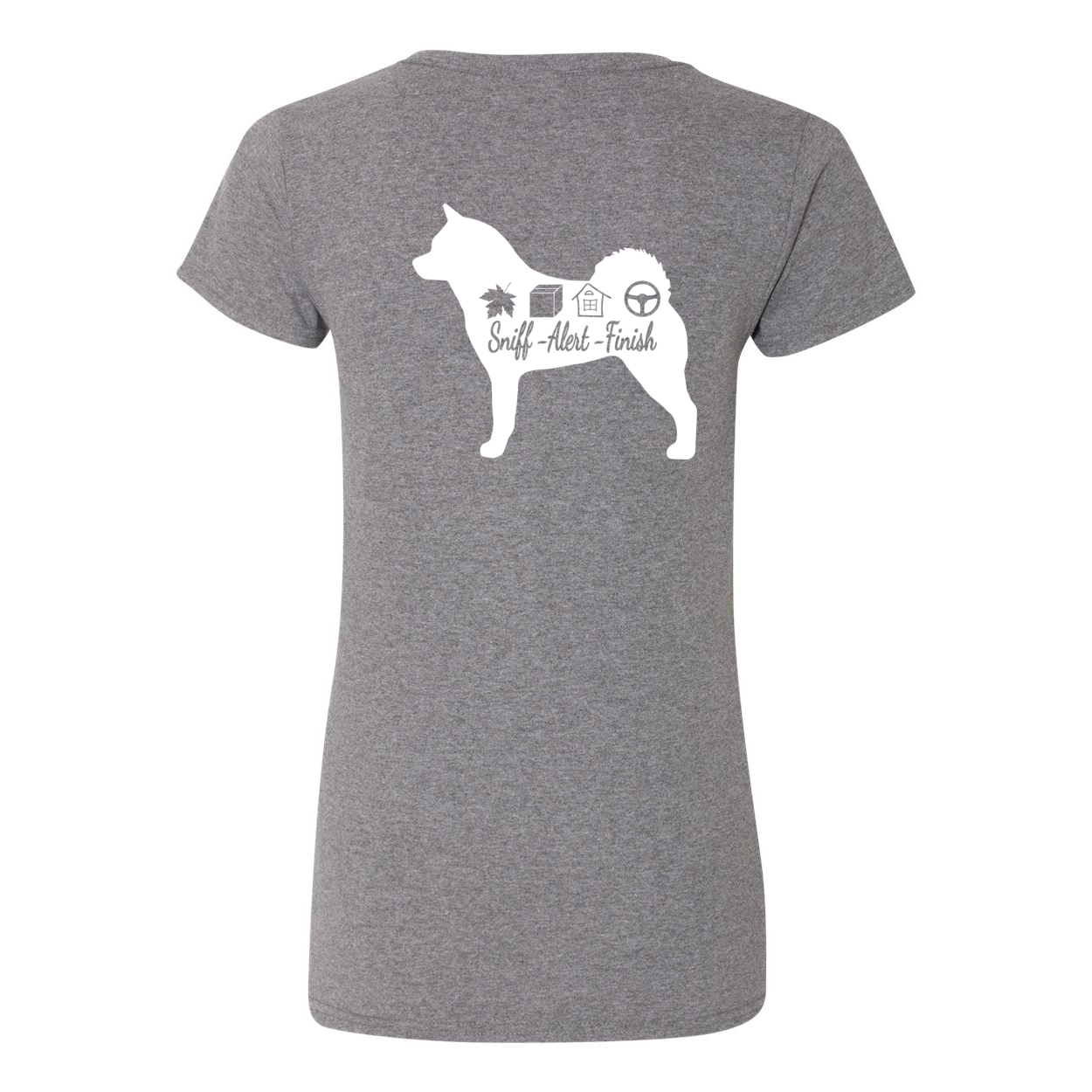 Akita Scent F/B Women's V-Neck T-Shirt - WagALotBowWow