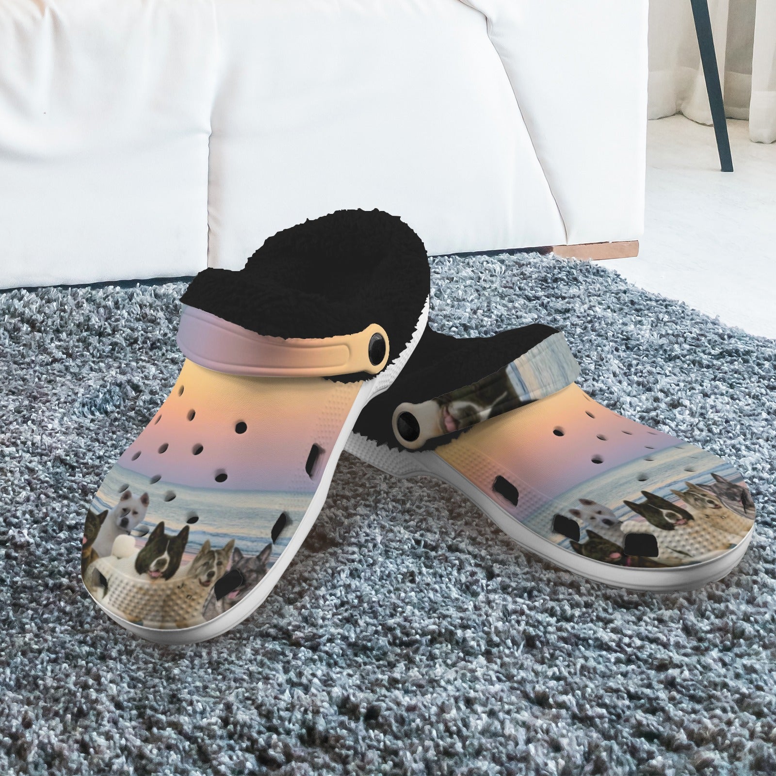 Custom Fleece lined Foam Clogs For Adults - WagALotBowWow