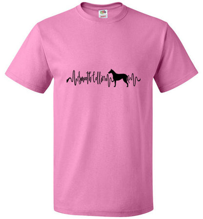 Smooth Collie Heartbeat Unisex Short Sleeve Shirt Black - WagALotBowWow