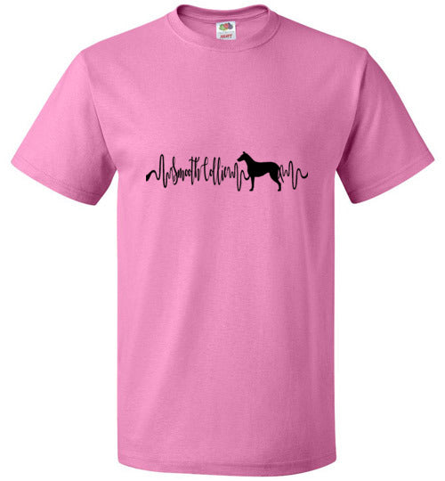 Smooth Collie Heartbeat Unisex Short Sleeve Shirt Black - WagALotBowWow