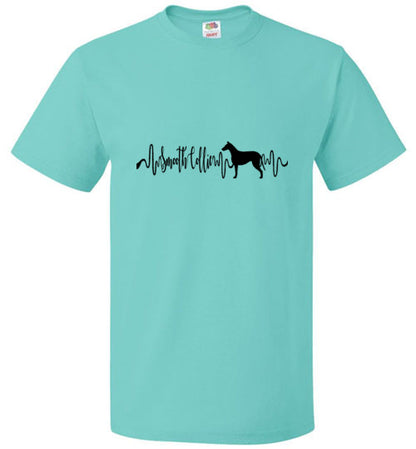 Smooth Collie Heartbeat Unisex Short Sleeve Shirt Black - WagALotBowWow