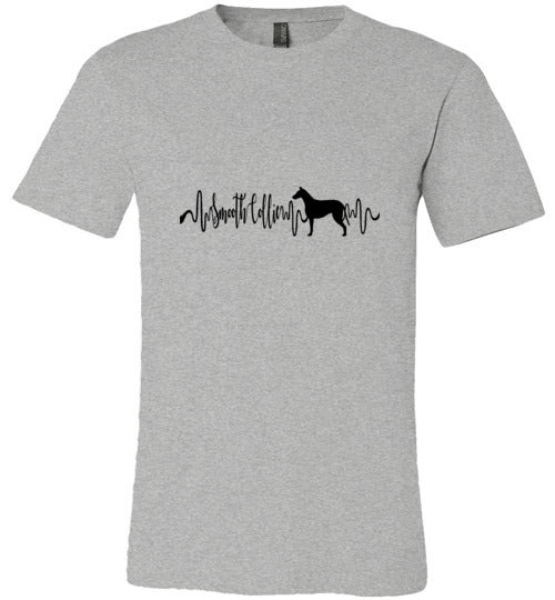 Smooth Collie Heartbeat Unisex Short Sleeve Shirt Black - WagALotBowWow