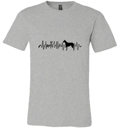 Smooth Collie Heartbeat Unisex Short Sleeve Shirt Black - WagALotBowWow
