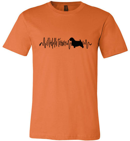 Norfolk Terrier Heartbeat Unisex Short Sleeve TShirt Black - WagALotBowWow
