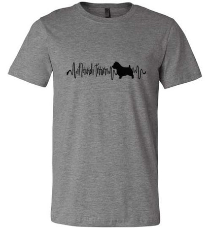Norwich Terrier Heartbeat Short Sleeve Shirt Black - WagALotBowWow
