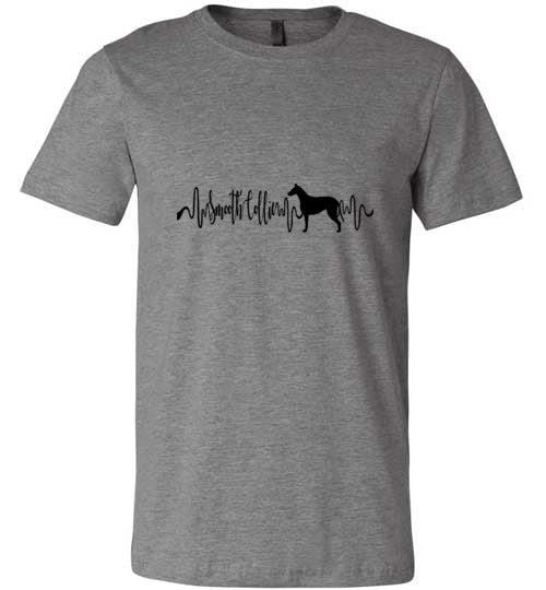 Smooth Collie Heartbeat Unisex Short Sleeve Shirt Black - WagALotBowWow