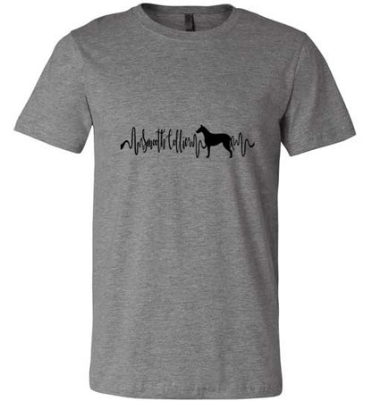 Smooth Collie Heartbeat Unisex Short Sleeve Shirt Black - WagALotBowWow
