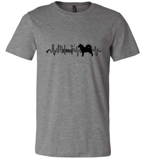 Malamute Heartbeat Unisex Short Sleeve Shirt Black - WagALotBowWow