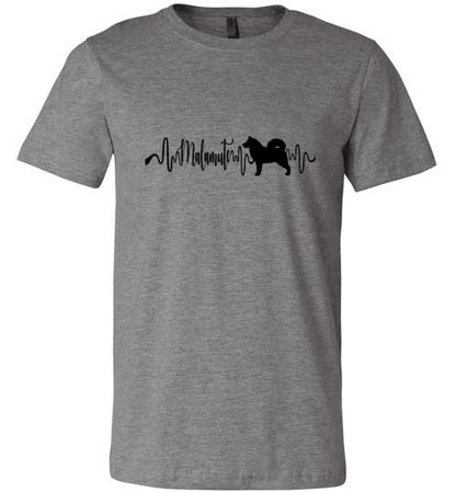 Malamute Heartbeat Unisex Short Sleeve Shirt Black - WagALotBowWow