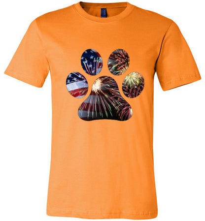 Patriotic Paw Adult Unisex Canvas T-Shirt - WagALotBowWow
