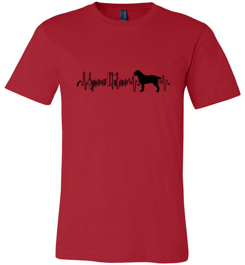 Spinone Italiano Heartbeat Unisex Short Sleeve Shirt Black - WagALotBowWow