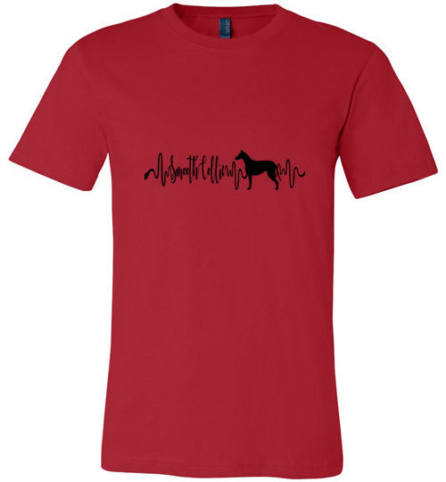 Smooth Collie Heartbeat Unisex Short Sleeve Shirt Black - WagALotBowWow