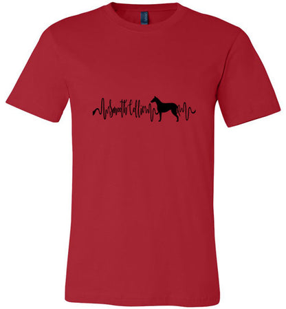 Smooth Collie Heartbeat Unisex Short Sleeve Shirt Black - WagALotBowWow