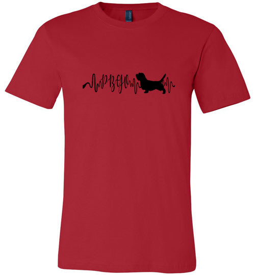 PBGV Heartbeat Unisex Short Sleeve Shirt Black - WagALotBowWow