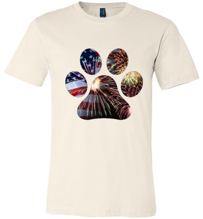 Patriotic Paw Adult Unisex Canvas T-Shirt - WagALotBowWow