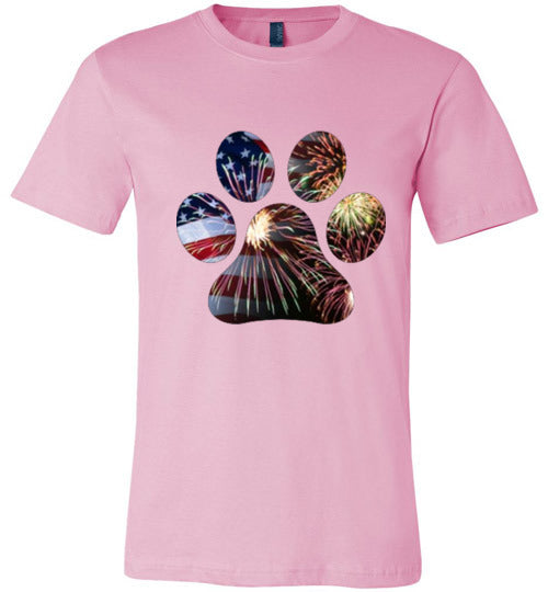 Patriotic Paw Adult Unisex Canvas T-Shirt - WagALotBowWow