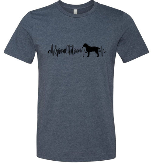 Spinone Italiano Heartbeat Unisex Short Sleeve Shirt Black - WagALotBowWow