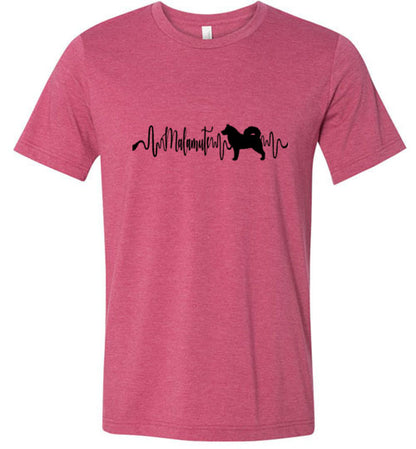 Malamute Heartbeat Unisex Short Sleeve Shirt Black - WagALotBowWow