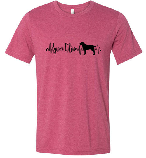 Spinone Italiano Heartbeat Unisex Short Sleeve Shirt Black - WagALotBowWow