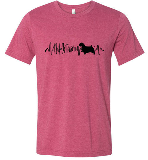 Norfolk Terrier Heartbeat Unisex Short Sleeve TShirt Black - WagALotBowWow