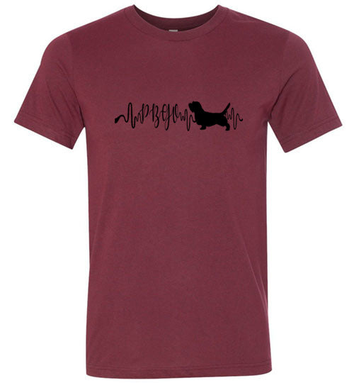 PBGV Heartbeat Unisex Short Sleeve Shirt Black - WagALotBowWow