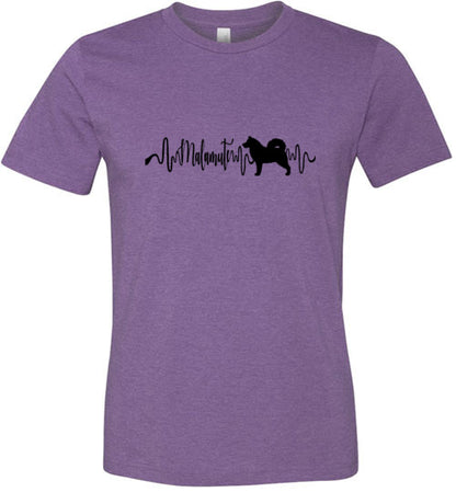 Malamute Heartbeat Unisex Short Sleeve Shirt Black - WagALotBowWow