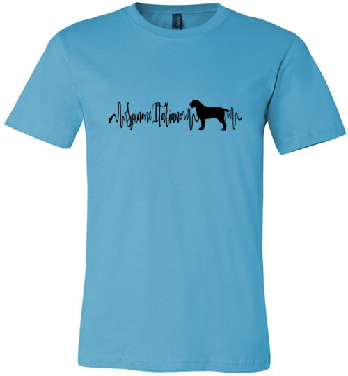 Spinone Italiano Heartbeat Unisex Short Sleeve Shirt Black - WagALotBowWow