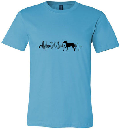 Smooth Collie Heartbeat Unisex Short Sleeve Shirt Black - WagALotBowWow