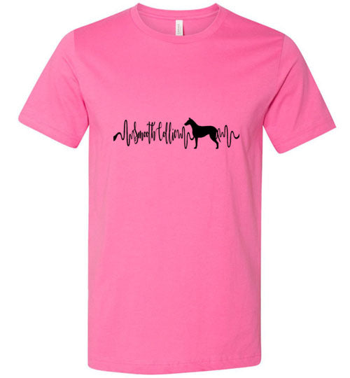 Smooth Collie Heartbeat Unisex Short Sleeve Shirt Black - WagALotBowWow