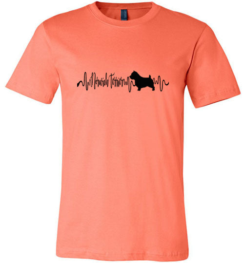 Norwich Terrier Heartbeat Short Sleeve Shirt Black - WagALotBowWow