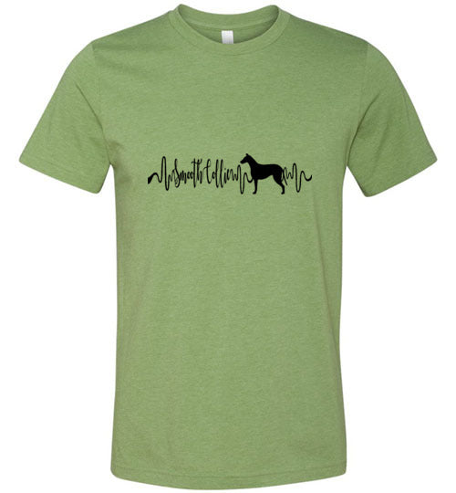 Smooth Collie Heartbeat Unisex Short Sleeve Shirt Black - WagALotBowWow