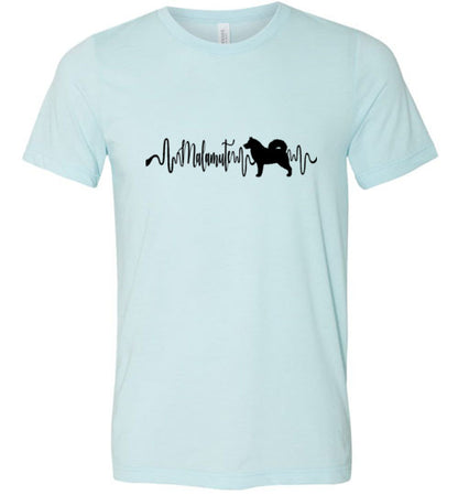 Malamute Heartbeat Unisex Short Sleeve Shirt Black - WagALotBowWow