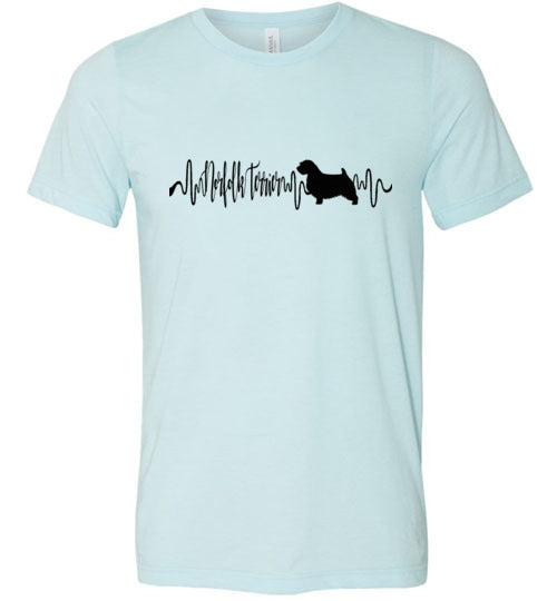 Norfolk Terrier Heartbeat Unisex Short Sleeve TShirt Black - WagALotBowWow
