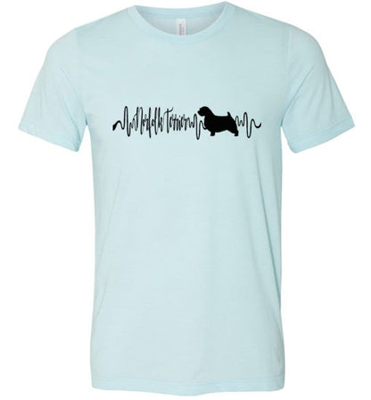 Norfolk Terrier Heartbeat Unisex Short Sleeve TShirt Black - WagALotBowWow