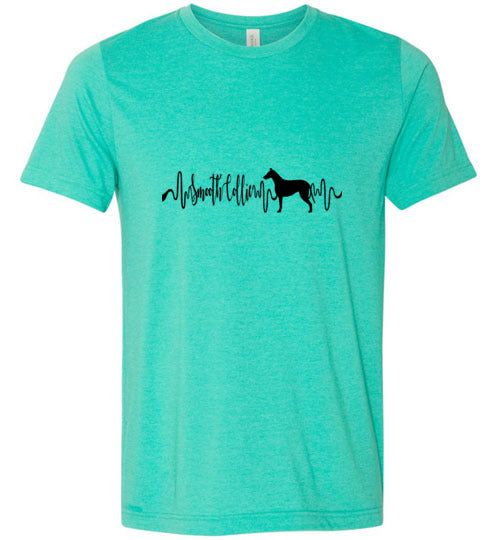 Smooth Collie Heartbeat Unisex Short Sleeve Shirt Black - WagALotBowWow