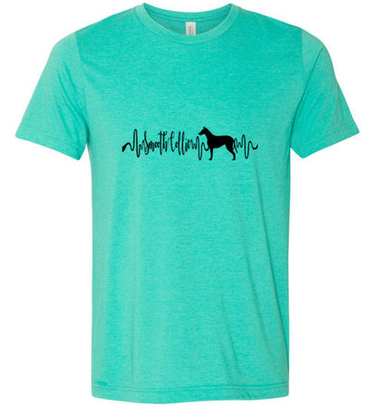 Smooth Collie Heartbeat Unisex Short Sleeve Shirt Black - WagALotBowWow