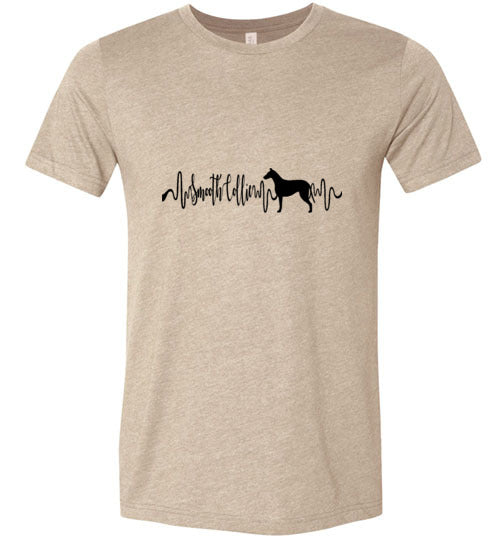 Smooth Collie Heartbeat Unisex Short Sleeve Shirt Black - WagALotBowWow
