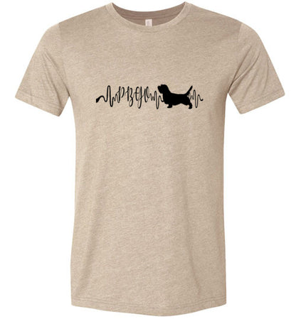 PBGV Heartbeat Unisex Short Sleeve Shirt Black - WagALotBowWow