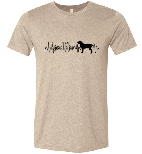 Spinone Italiano Heartbeat Unisex Short Sleeve Shirt Black - WagALotBowWow