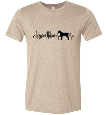 Spinone Italiano Heartbeat Unisex Short Sleeve Shirt Black - WagALotBowWow