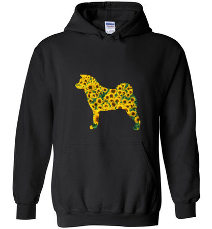 Sunflower Akita LongSleeve & Hoodie - WagALotBowWow