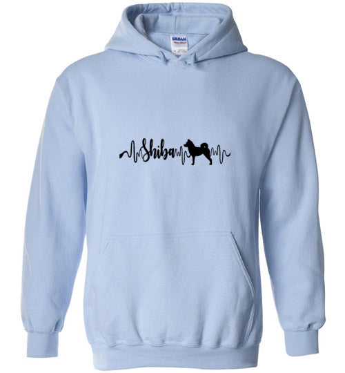 Shiba Heartbeat Long Sleeve & Hoodie - WagALotBowWow