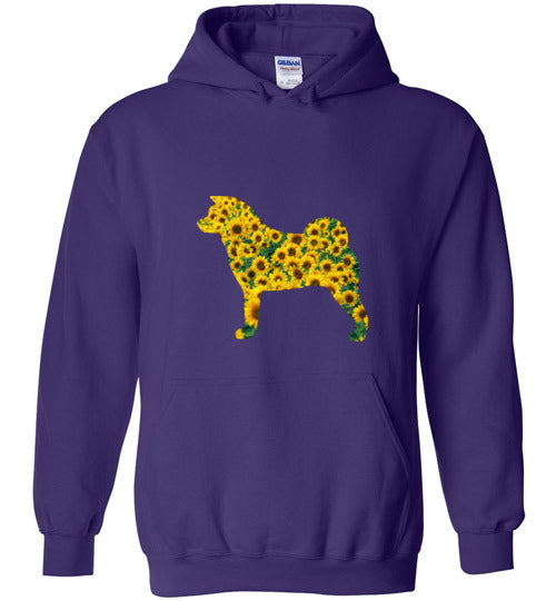 Sunflower Akita LongSleeve & Hoodie - WagALotBowWow