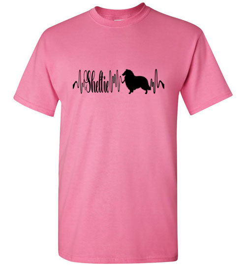 Sheltie Heartbeat Unisex Gildan Short-Sleeve T-Shirt - WagALotBowWow