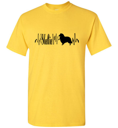 Sheltie Heartbeat Unisex Gildan Short-Sleeve T-Shirt - WagALotBowWow